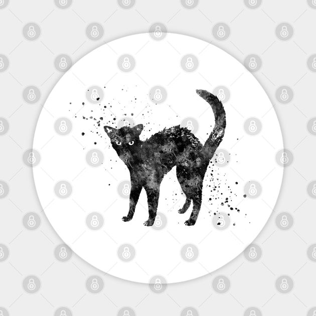 Bristly black cat Magnet by RosaliArt